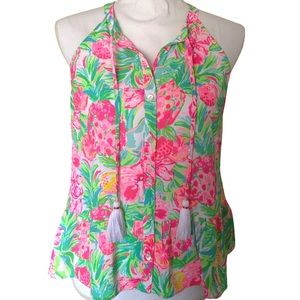 🍐Lilly Pulitzer Carolane Lileeze Halter top in Pear Necessities. CUTE! 💚